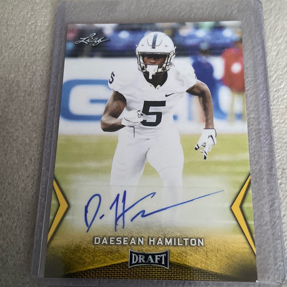 Daesean Hamilton Autographed College Rookie Draft Football Card